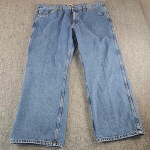 Blue Mountain Mens Carpenter Jeans 44x30 Blue Denim Workwear Straight Leg Pants